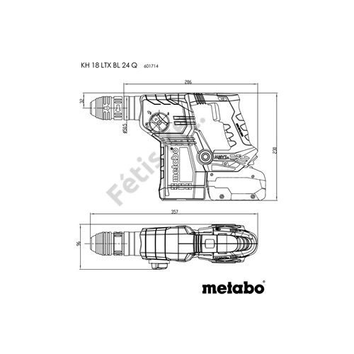 Metabo KH 18 LTX BL 24 Q Akkus kombikalapács 18V 2x LiHD, Akkutöltő ASC 145, metaBOX 165 L, Metabo Quick cseretokmánnyal
