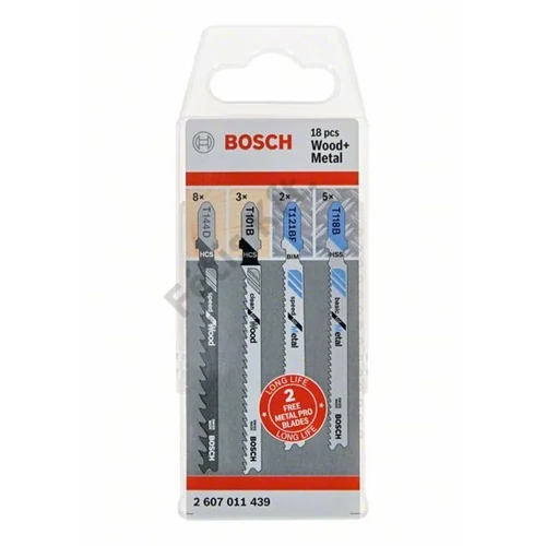 Bosch szúrófűrészlap készlet 18 részes fa+fém