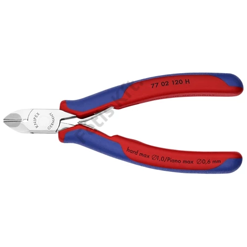 Knipex elektronikai oldalcsípő fogó keményfém vágóéllel többkomponensű nyél 120 mm