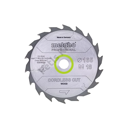 Metabo körfűrészlap 165x20 18WZ 20° CutProf