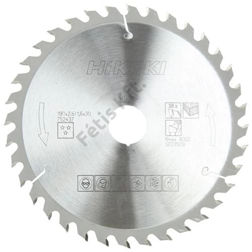Hikoki TCT körfűrészlap 190x20 Z36