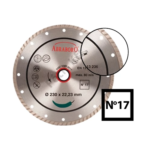 Abraboro gyémánttárcsa TURBO 230x2.8x22.23 (NO.17)