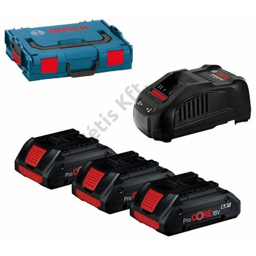 BOSCH 3x ProCORE18V 4.0Ah + GAL 1880 CV Professzionális készlet, L-Boxx 0615990L1R T