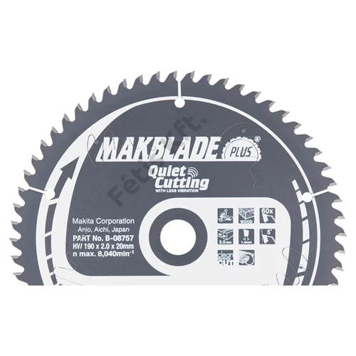 Makita Körfűrészlap Makblade plus 190/20mm Z60