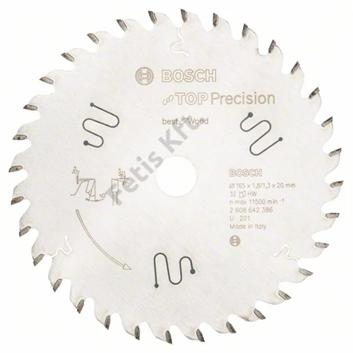 Bosch körfűrészlap 165x20/32 Top Precision Best for Wood