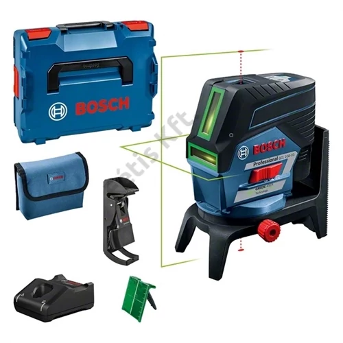Bosch GCL 2-50 CG zöld kombilézer (1x2.0Ah) + RM 2 Tartó + BM 3 fali tartó