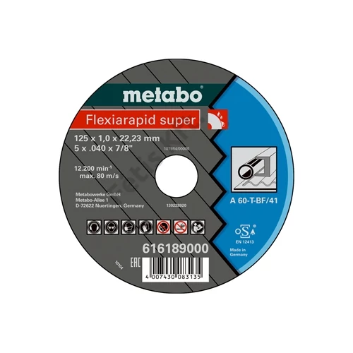 Metabo vágókorong Flexiarapid super 115x1.6x22.23 acél, TF 41