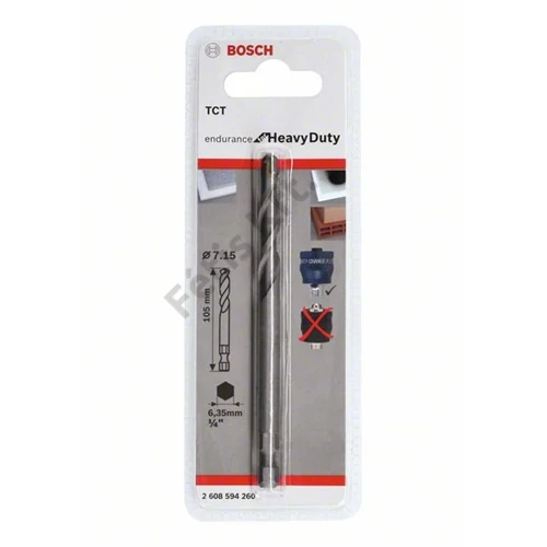 Bosch Expert körkivágó központosító fúrószár kőzet TCT 7.15x105mm