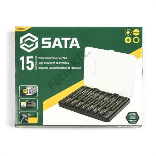 SATA műszerész csavarhúzó készlet 15 részes (lapos+PH+torx+imbusz)