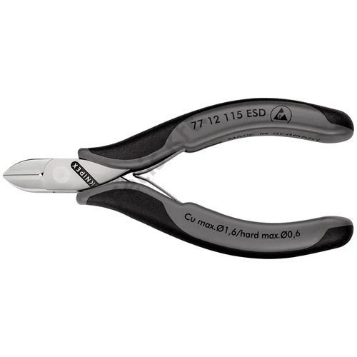 Knipex elektronikai oldalcsípő fogó kerek fejű ESD többkomponensű nyél 115 mm