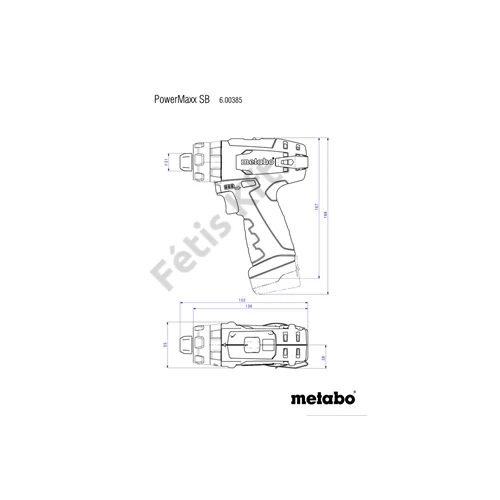 Metabo PowerMaxx SB akkus ütvefúró-csavarozó 2x10.8V/2.0Ah 600385500/600385950