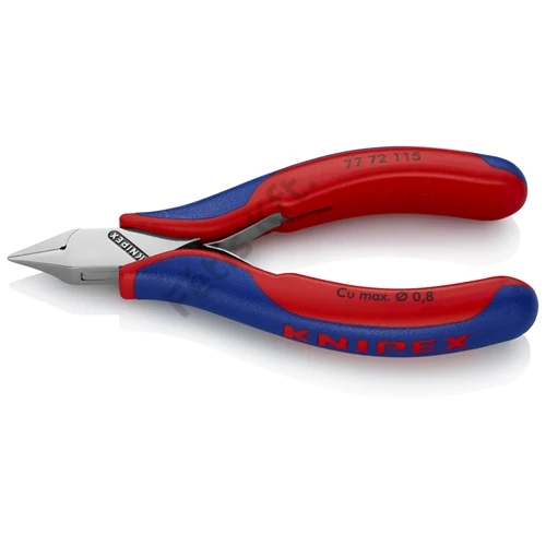 Knipex elektronikai oldalcsípő fogó, többkomponensű nyél 115mm