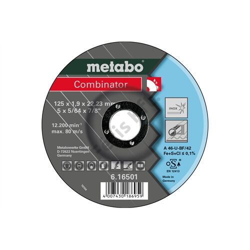 Metabo csiszolókorong Combinator 115x1.9x22.23 Inox, TF 42