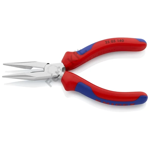 Knipex félkerekcsőrű fogó vágóéllel (rádiófogó) többkomponensű nyél, krómozott 140 mm