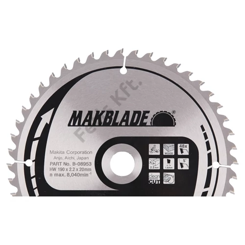 Makita Körfűrészlap Makblade 190/20mm Z48