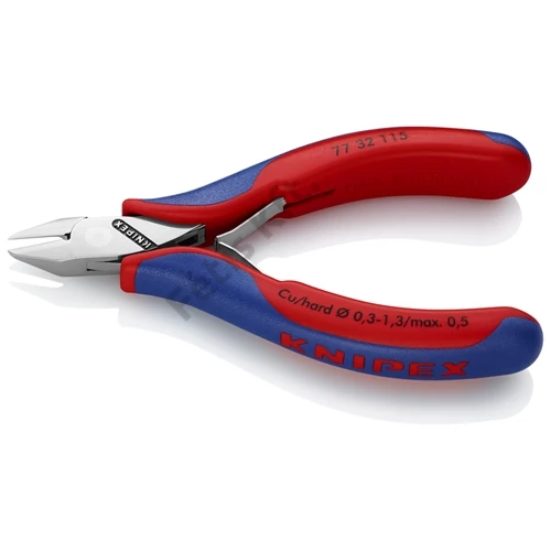Knipex elektronikai oldalcsípő fogó hegyes fejű, többkomponensű nyél 115mm