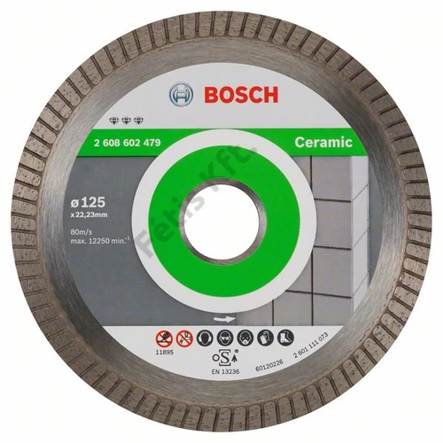 Bosch vágókorong, gyémánt 125x1.4x22.23 mm csempe, Turbo