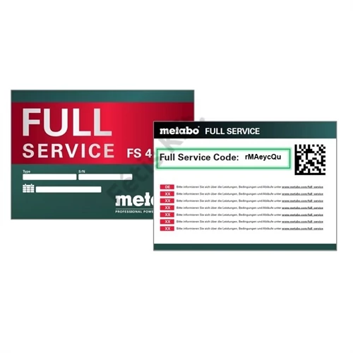 Metabo Full Service kódkártya FS4