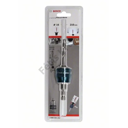 Bosch körkivágó adapter HSS központfúróval 7.15x85mm, 3/8 hatszög, Power Change Plus