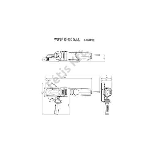 Metabo WEPBF 15-150 Quick laposfejű sarokcsiszoló 1550W 150mm