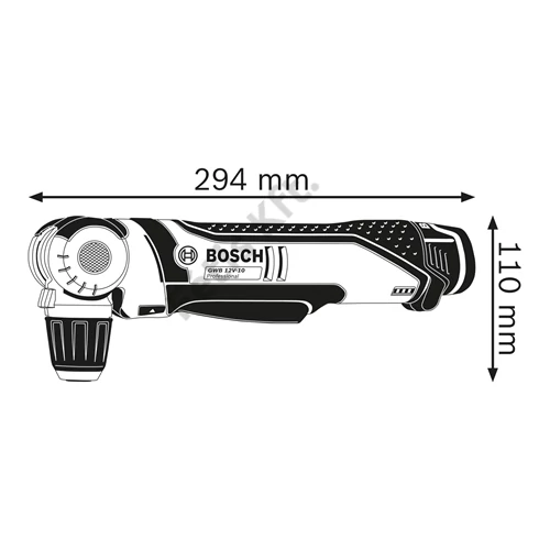 Bosch GWB 12V-10 akkus sarokfúrógép 2x2.0Ah, töltő, L-Boxx