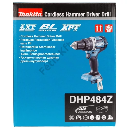 Makita DHP484Z 18V LXT Li-ion BL 60Nm ütvefúró-csavarbehajtó Z (alapgép - akku és töltő nélkül)