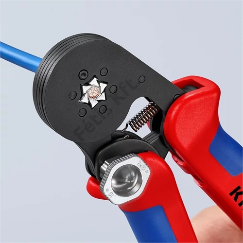 Knipex önbeálló krimpelő fogó érvéghüvelyekhez többkomponensű markolattal 180 mm (bliszter)