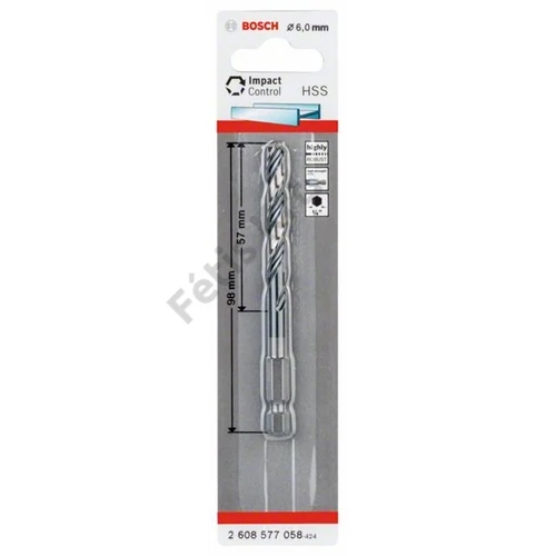Bosch HSS Impact Control fémfúró bit 1/4 6.0mm