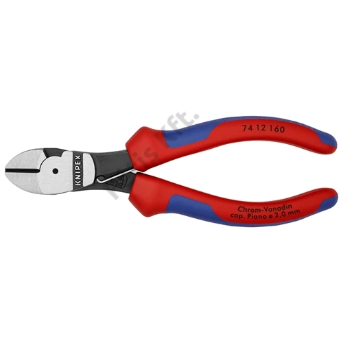 Knipex erőkímélő oldalcsípő fogó feketére foszfátozott, többkomponensű nyél 160 mm