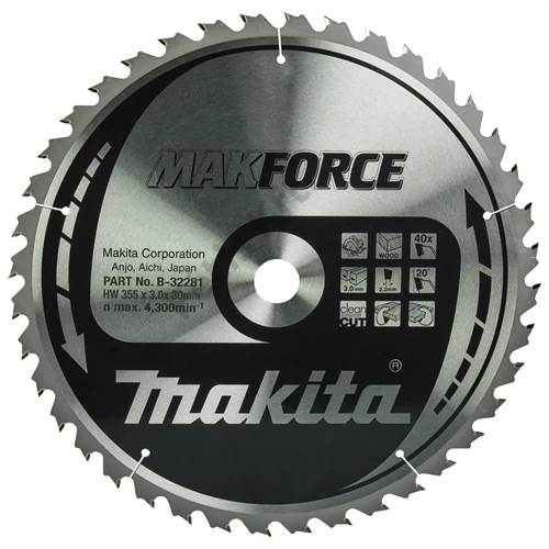 Makita körfűrészlap Makforce 355x30 mm Z40