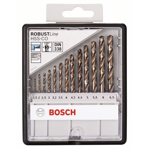 Bosch csigafúró készlet HSSE Co 1.5-6.5mm 13 részes