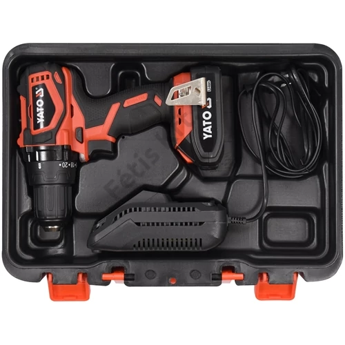 YATO Akkus fúrócsavarozó 18 V Li-ion szénkefe nélküli motor (1 x 2.0 Ah akku és töltő) (YT-82794)