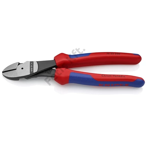 Knipex erőkímélő oldalcsípő fogó feketére foszfátozott, többkomponensű nyél 200 mm