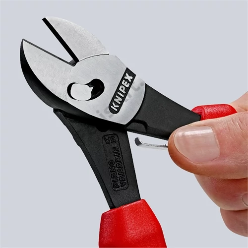 Knipex TwinForce nagy teljesítményű oldalcsípő fogó feketére foszfátozott 180 mm, nyitórugóval