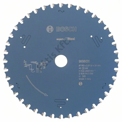 Bosch körfűrészlap 190x20/40 Expert for Steel