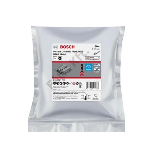Bosch Expert R781 Prisma kerámiaszemcsés fíbertárcsa fémhez X-LOCK 115mm, P60+, 25db