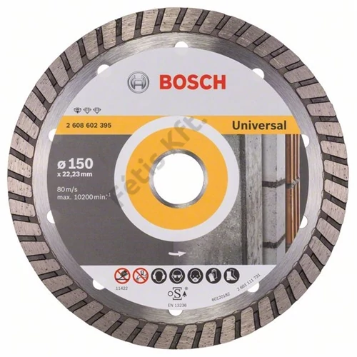 Bosch vágókorong, gyémánt 150x2.5x22.23 mm univerzális, Turbo