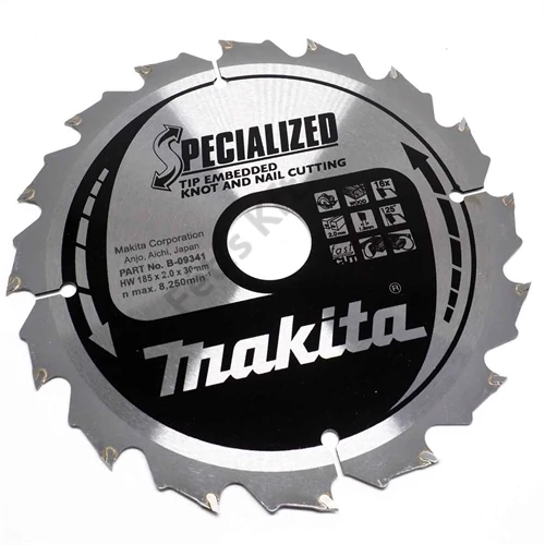 Makita körfűrészlap SZÖG, CSOMÓSFA 185x30mm Z16