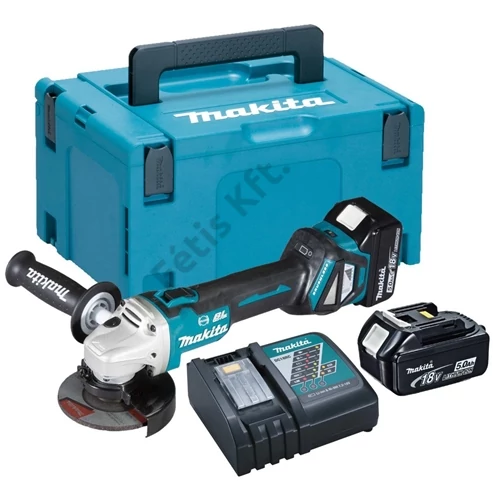 Makita DGA513RTJ 18V LXT Li-ion BL 125mm akkus sarokcsiszoló ford+fé 2x5.0Ah