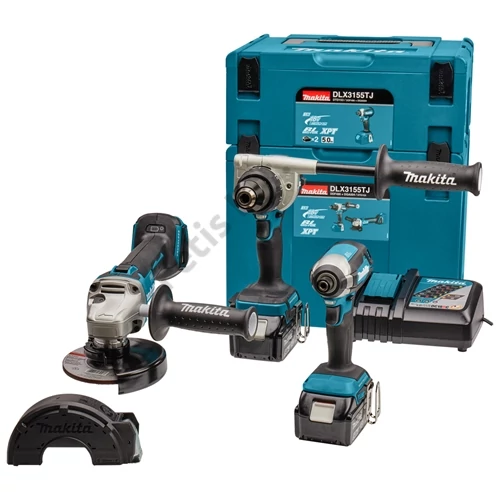 Makita DLX3155TJ 18V LXT Li-ion BL szett DDF486+DGA504+DTD153+2x5.0Ah MP3,4