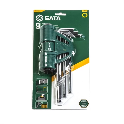 SATA imbuszkulcs készlet 9 részes 1.5-10mm, extra hosszú gömbvégű fogantyúval