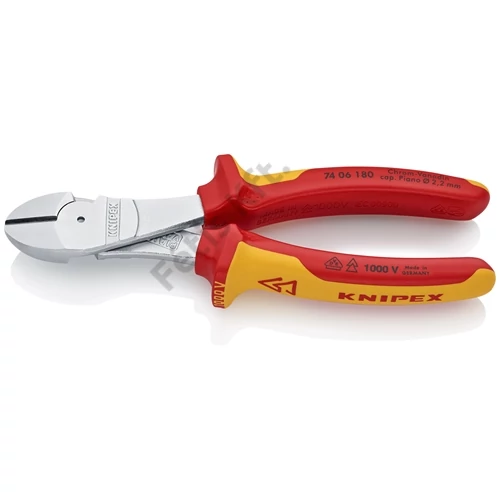 Knipex Erőkímélő oldalcsípő fogó krómozott VDE 180 mm