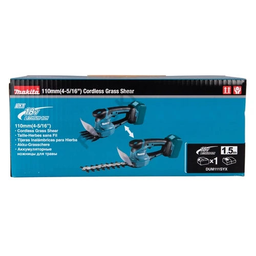 Makita DUM111SYX 18V LXT Li-ion sövényvágó/fűnyíró olló 1x1.5Ah
