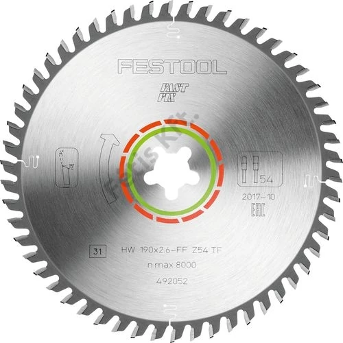 Festool körfűrészlap, speciális, homlokzatlapokhoz 190x2.6 FF TF54