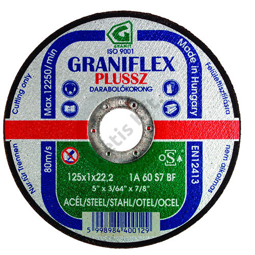 Gránit vágókorong 115x1.6x22.23 1A46S7BF 80 (Graniflex Plussz)