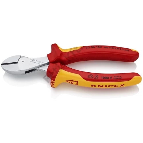Knipex X-Cut Kompakt oldalcsípő fogó nagy áttételű krómozott VDE 160 mm