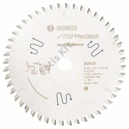 Bosch körfűrészlap 165x20/48 Top Precision Best for Wood