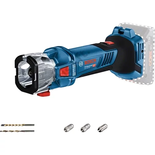 Bosch GCU 18V-30 akkus gipszkarton vágó / felsőmaró (akku és töltő nélkül) kartondobozban