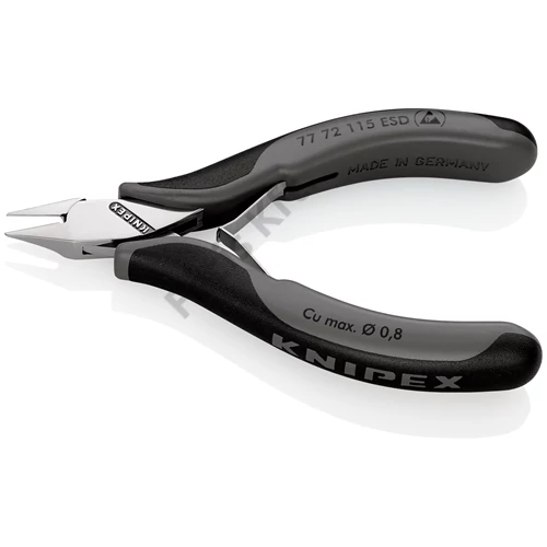Knipex elektronikai oldalcsípő fogó ESD többkomponensű nyél 115 mm