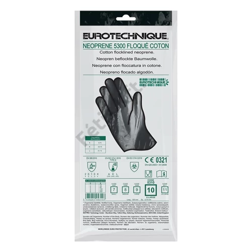 Neoprén fekete vegyszerálló kesztyű 32cm/0 7mm érdes 10